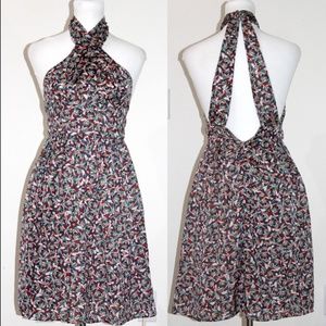Issa London Silk Halter Mosaic Floral Dress EUC